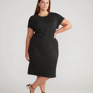 Universal Standard Executive Ponte Knit Houndstooth Dress in Size M (18-20)